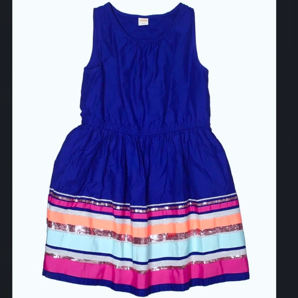 Gymboree royal blue sequin stripe dress